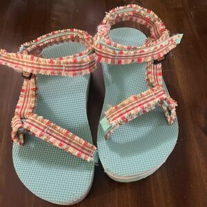 Teva Girl's Midform Fray (Little Kid/Big Kid) Frazier Cascade Size 1 Blue